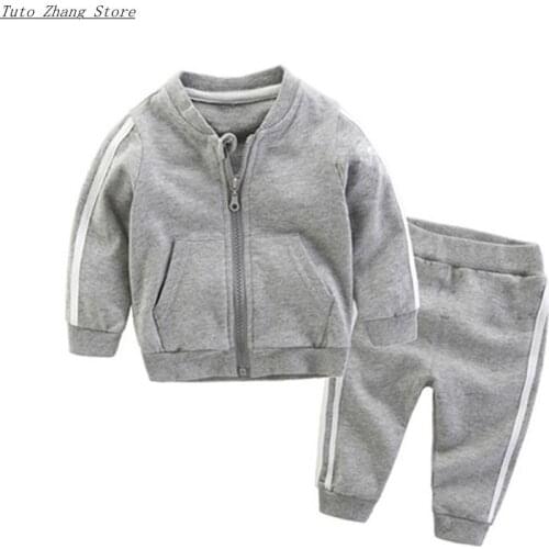 Newborn Brand Baby Boy Clothes Suits Spring Casual Baby Girl Clothing Sets Children Suit Jacket Sports Pants Autumn Kids Set