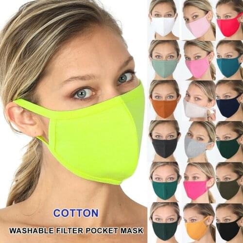 Fashion Black Cotton Masks Solid Black Gray Pink Fabric Cloth Mask For Face Ant-dust Casual Pm2.5 Masks Маска Decoration
