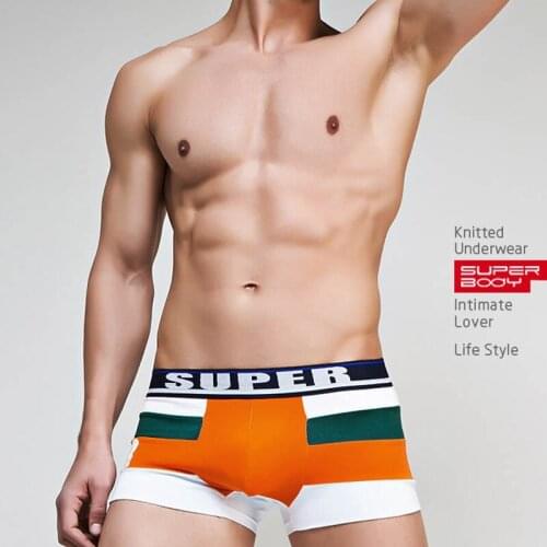 Superbody 2018 New Men Boxers Underwear Sexy Print Thin Personality u Boxer Sexy Low-Waist Boxer Comfortable Fashion Underwear