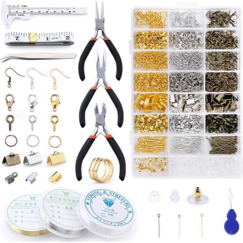 1 Set Alloy Jewelry Findings Set Jewelry Making Tools Copper Wire Open Jump Rings Earring Hook Jewelry Making Accessories Kit