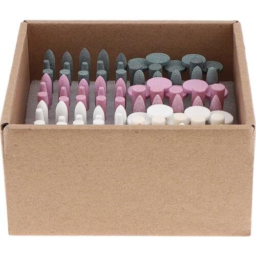 100 Abrasive Grinding Wheel Burr Bits Polishing Stone Tip Heads Rotary Tools Manicure Pedicure Kit 2.35 mm(3/32 inches) Shank