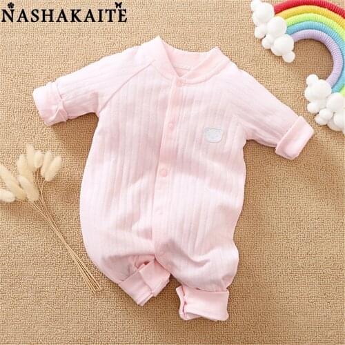 NASHAKAITE Summer Baby Girl Romper Sleepwear For Newborn Baby Overalls Cotume For Babies Jumpsuit Solid Newborn Baby Clothes