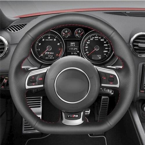 DIY Anti-Slip Wear-Resistant Steering Wheel Cover For Audi TT RS (8J) 09-14 RS 3 (8P) Sportback 11-13 Car Interior Decoration