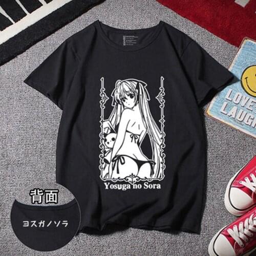 New Yosuga no Sora t-shirt Casual Men Short-Sleeve Cotton Anime Cosplay T-Shirt