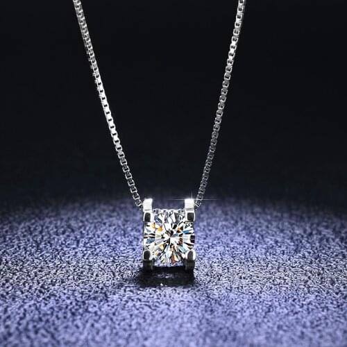 925 Sterling Silver Necklace Brand Original Design VVS1 D Color Moissanite Pendant Necklace Wedding Jewelry for Women