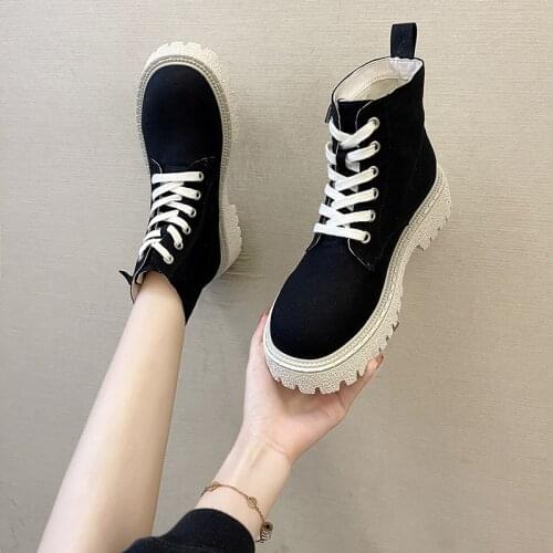 Daily Winter Buckle Lace Up Ankle Boots for Women Chunky Heels Black Beige Goth Womens Shoes Suede Casual Sneakers boots