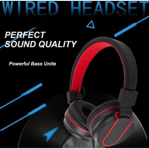 Wired Foldable Portable HiFi Stereo Headphone Heavy Bass Gaming Headset with Mic