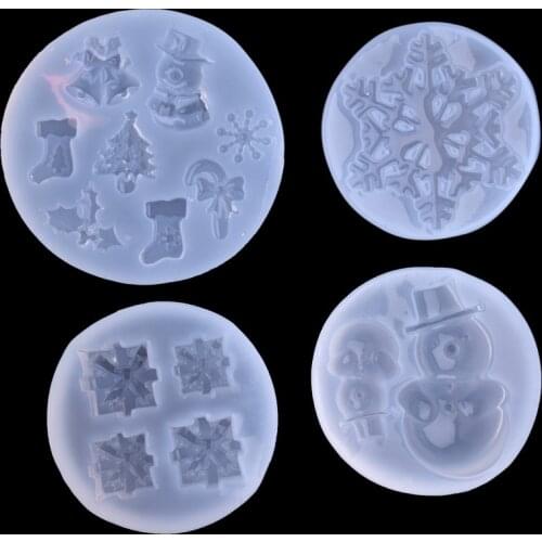 Christmas socks crystal drop mold snowman cake decoration mold