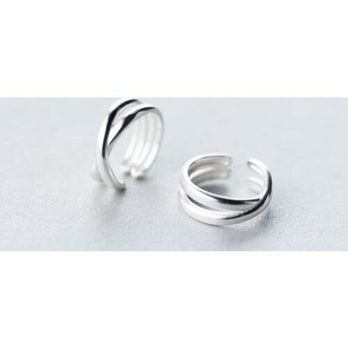 MloveAcc Wholesale Small Real 925 Sterling Silver Hollow Clip Earrings Ear Cuff Jackets For Women Lady Girls Fashion Jewelry