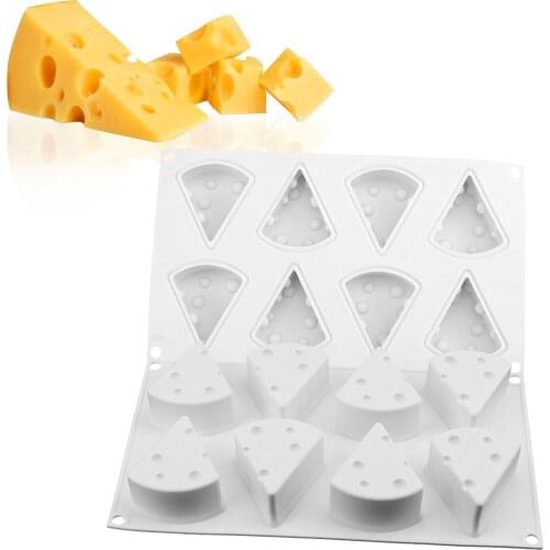 Cheese Shaped Cake Mould Kitchen Bakeware Dessert Ring Art Mousse Silicone 3D Mould Cake Mold For Baking Pastry Tools Non-stick