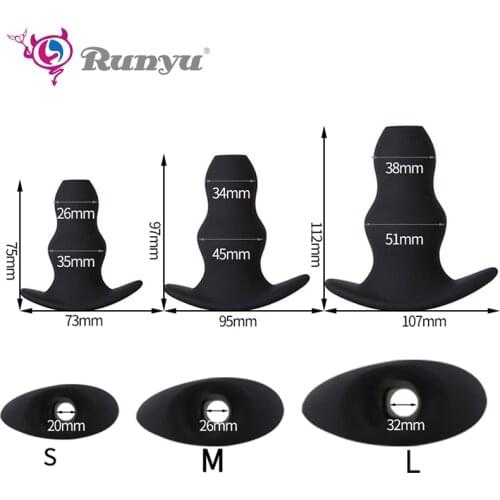 Silicone Hollow Enema Anal Plug Anus Vagina Speculum Sex Toy For Men Women Prostate Massager Butt Plug Anal Beads SM Erotic Toy