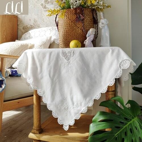 100%Cotton Hand Crochet Lace hand-embroidered Tablecloth