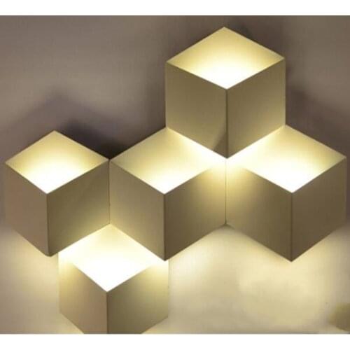 Modern LED Wall Lamp Creative Geometric Wall Light Bedroom Bedside minimalist Background Staircase Aisle Corridor Wall Sconce