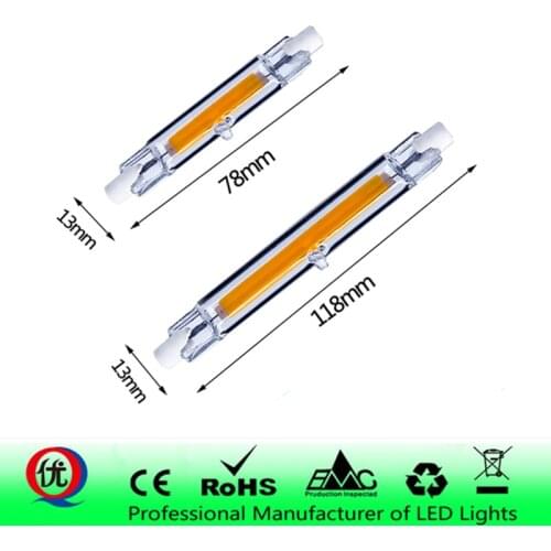 LED Cob R7S Glass Tube 15W 30W Instead of Halogen Lamp 220V - 240V 78mm 118mm Energy Saving Powerful R7S Led Bulb