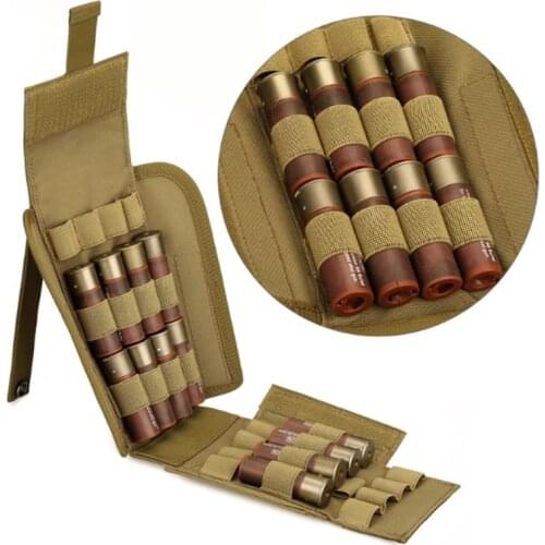 Tactical Universal Molle 25 Round 12GA 12 Gauge Ammo Shells Reload Military Molle Hip Waist Belt Bag Wallet Magazine Pouches
