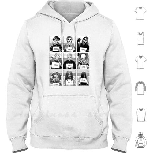 Horror Prison Hoodie Long Sleeve Horror Prison Movie Halloween Killer Parody Girl Possessed Little Demon Friday 13
