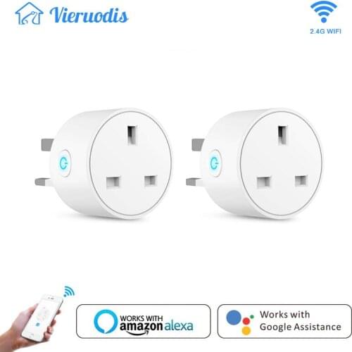 Smart WiFi Plug Socket 16A Remote Voice Control Power Monitor UK Outlet Timing Function work with Alexa Google Home Tuya