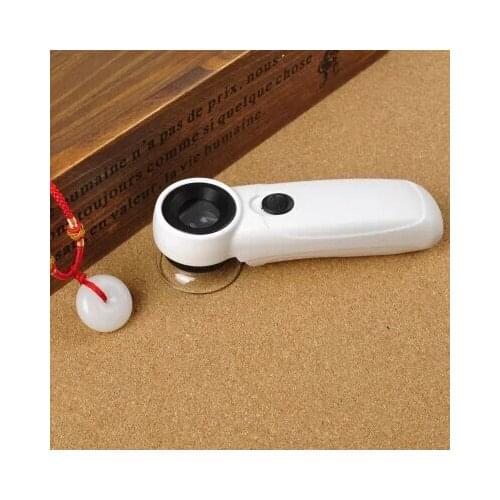 45X 21mm LED Light Magnifying Glass Jewelry Read Nature Loupe Observation Illumination Pcoket Portable Hand-held Magnifier