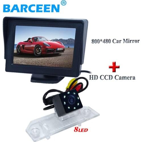 In-Dash car rear reversing camera with 8 led and night vision +4.3" TFT car parking monitor for Ford-focus sedan