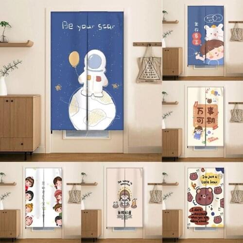 Japanese Doorway Hanging Curtain Bedroom Kitchen Blackout Curtain Half Panel Curtain Partition Curtain Home Decoration