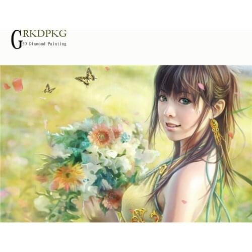 Women,diamond embroidery 5d DIY diamond painting cross stitch full square rhinestone mosaic character,unfinished home decoration