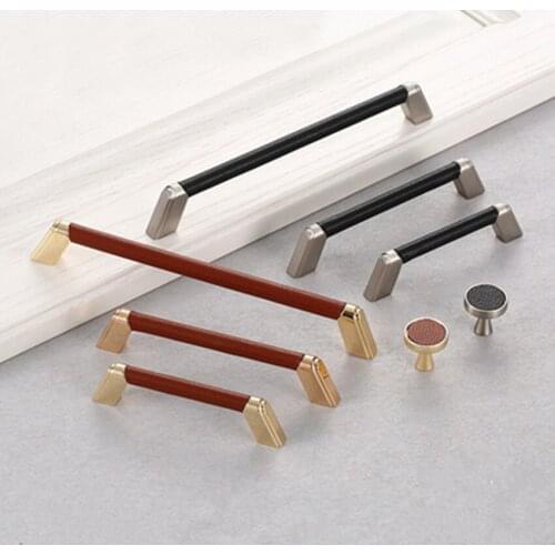128 192mm modern fashion red black leather wardrobe wine cabinet kitchen cabinet handle gold stain nickel drawer tv cabinet knob