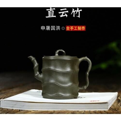 A undertakes to store agent to join famous pure manual recommended cloud straight bamboo teapot yixing, chlorite