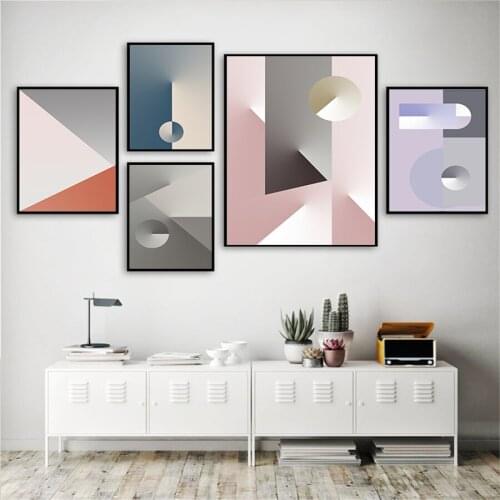 Abstract Triangle Hexagon Geometry Pattern Canvas Prints Poster Modular Wall Paintings For Living Room Wall Art Home Decoration