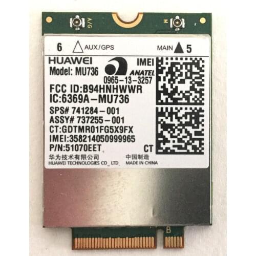Wireless Adapter Card for MU736 HSPA+ NGFF Wireless 3G WWAN Card GSM GPRS EDGE Module for HP 430 440 445 470 850 SPS:723895-001