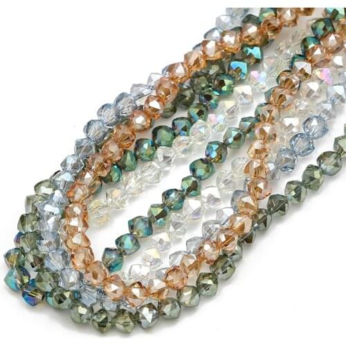 MEIBEADS 36pcs/lot Faceted Crystal Glass Septa Loose Spacers Beads 5*6/7*8mm Fit Diy Woven Bead Bracelet Necklace Jewelry