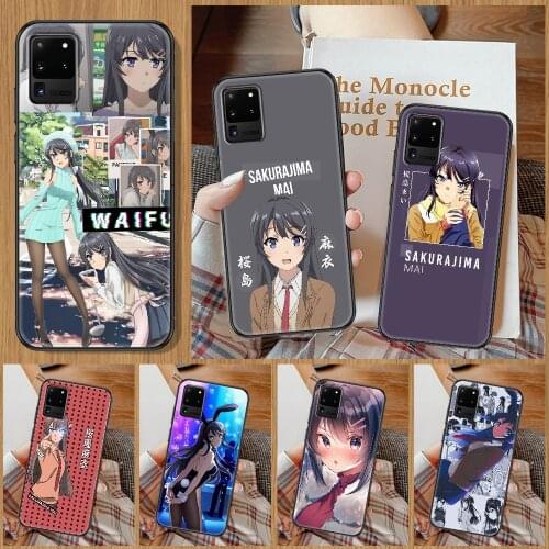 Anime Girl Mai Sakurajima Phone case For Samsung Galaxy Note 4 8 9 10 20 S8 S9 S10 S10E S20 Plus UITRA Ultra black tpu