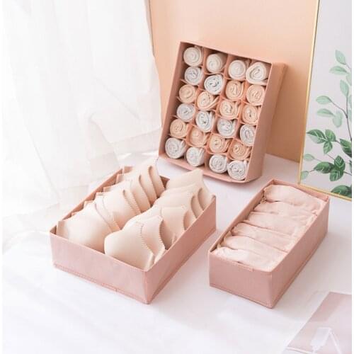 Fowecelt 3PCS Thick Non-woven Box Organizers for Cabinets Clothes Closet Storage Underwear Organizer Bra Socks Briefs Organizer