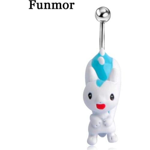 Funmor Squirrel Girl Women Sexy Body Jewelry Birthday Gift Navel Piercing Summer Animal Bikini Beach Barbell Stud Bar Joias