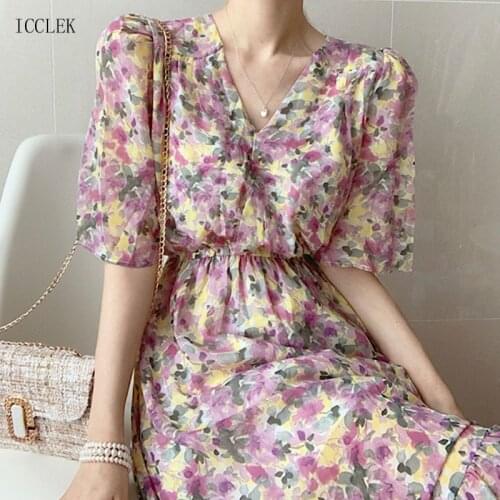 ICCLEK Summer Chiffon Dresses