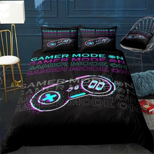 Gamer Mode on Gaming Duvet Cover Twin/Queen/King Size Luxury Comforter Bedding Set With Pillowcase Home Bed Decora Dropshipping