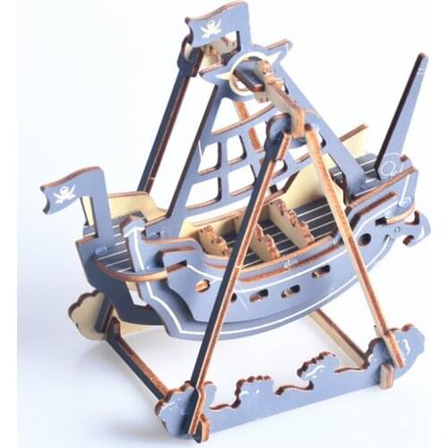 DIY Model toys 3D Wooden Puzzle Pirate Ship Wooden Kits Puzzle Game Assembling Toys Gift for Kids Adult P53