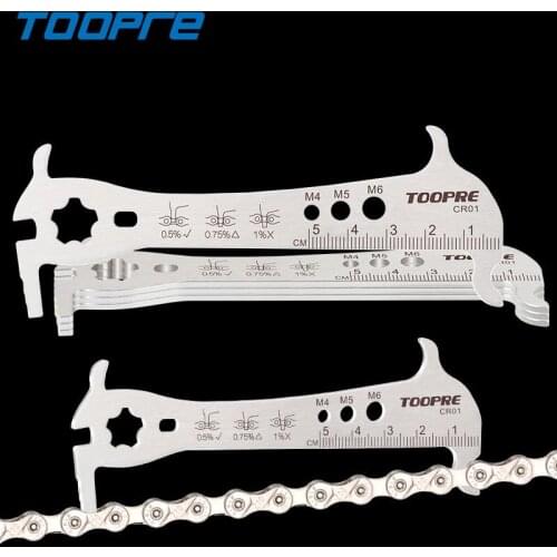 TOOPRE 6-in-1 Bike Chain Loss Checker Chain Hook Wear Indicator Gauge Bolt Measurement Presta Valve Nut Installation Removal