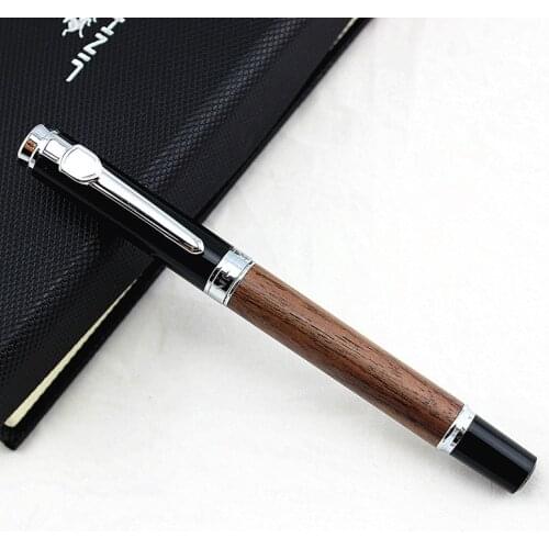 Jinhao New Wooden Fountain Pen High Quality 0.5mm Nib 2 Colors Luxury Wood Ink Pens Business Gifts Writing Office School Supplie