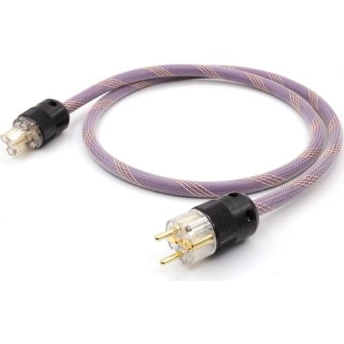 Preffair D507 99.99997% Schuko Power Cable HIFI EU version Supply wire With gold plate EU Schuko Power Plug