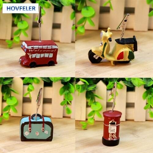 HOVFELER Creative Kawaii Vintage Resin Message Photo Paper Clip Memo Note Holder Desk Decoration Accessories Office Stationery