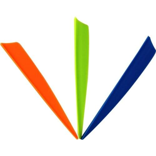 100 pcs 4 inch Archery Vane TPU Shield Vane for Archery Arrow Bow Hunting Various Colors