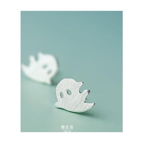 Cute Style Stud Earrings for Women Female Fashion Small Ghost Earrings Sterling Silver Pin Anti Allergy New Arrival