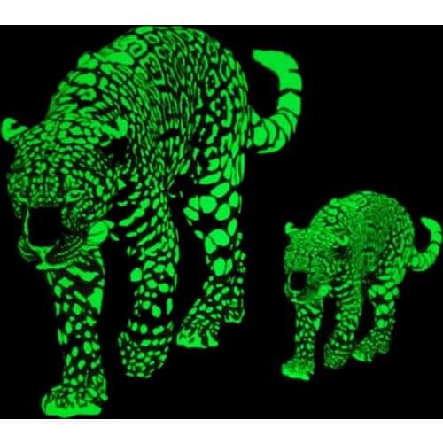 Patch Cheetah Noctilucence deal with it Clothes Stickers Iron Ons Heat Transfer Printing Patches for Clothing Animal Pattern