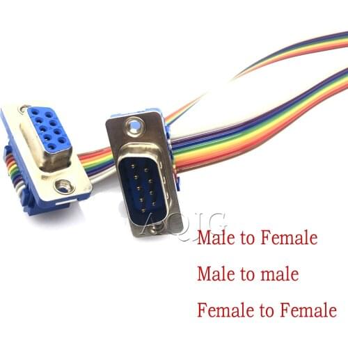 New product DB9 serial cable RS232 motherboard COM port extension cable male to female to male and female