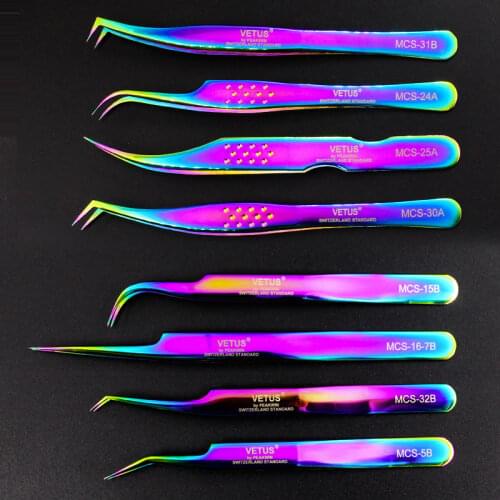 Vetus Original High Precision Eyebrow Tweezers Ultra Fine Tip Improve for 3D 6D Volumn Eye Lashes Extension Makeup Tool