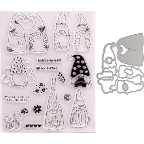 Gift Card Stamps and Dies Doll Clear Rubber Stamp / Metal Cutting Dies Cut Stencil for DIY Scrapbooking Craft Embossing Dies