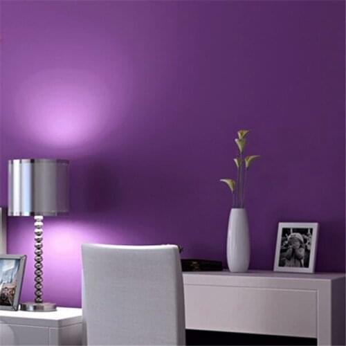 Wellyu Purple wallpaper violet modern simple pure color bedroom living room restaurant rotten noble background wall paper