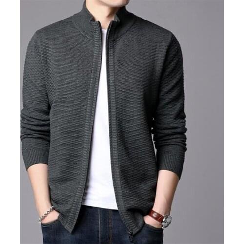 New spring and autumn mens sweater solid color casual sweater cardigan business Long sleeve male cardigan