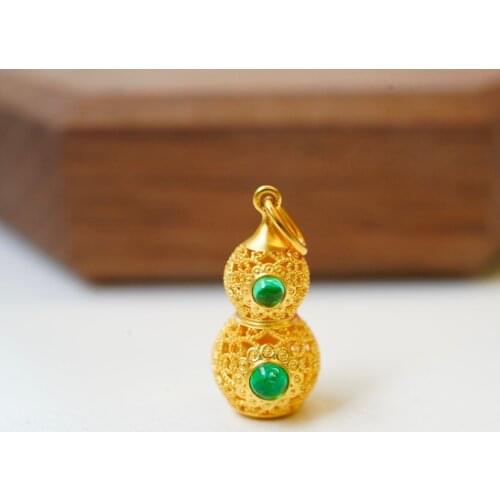 SX710 Solid 18K Gold Scissors Nature Green Emerald 0.15ct Gemstones Pendants Necklaces for Women Fine Jewelry for Women Gifts