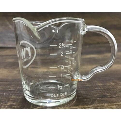 1 PC 70ML hiqh quality high temperature heat resistant glass espresso cup espresso tools glass mug with scale